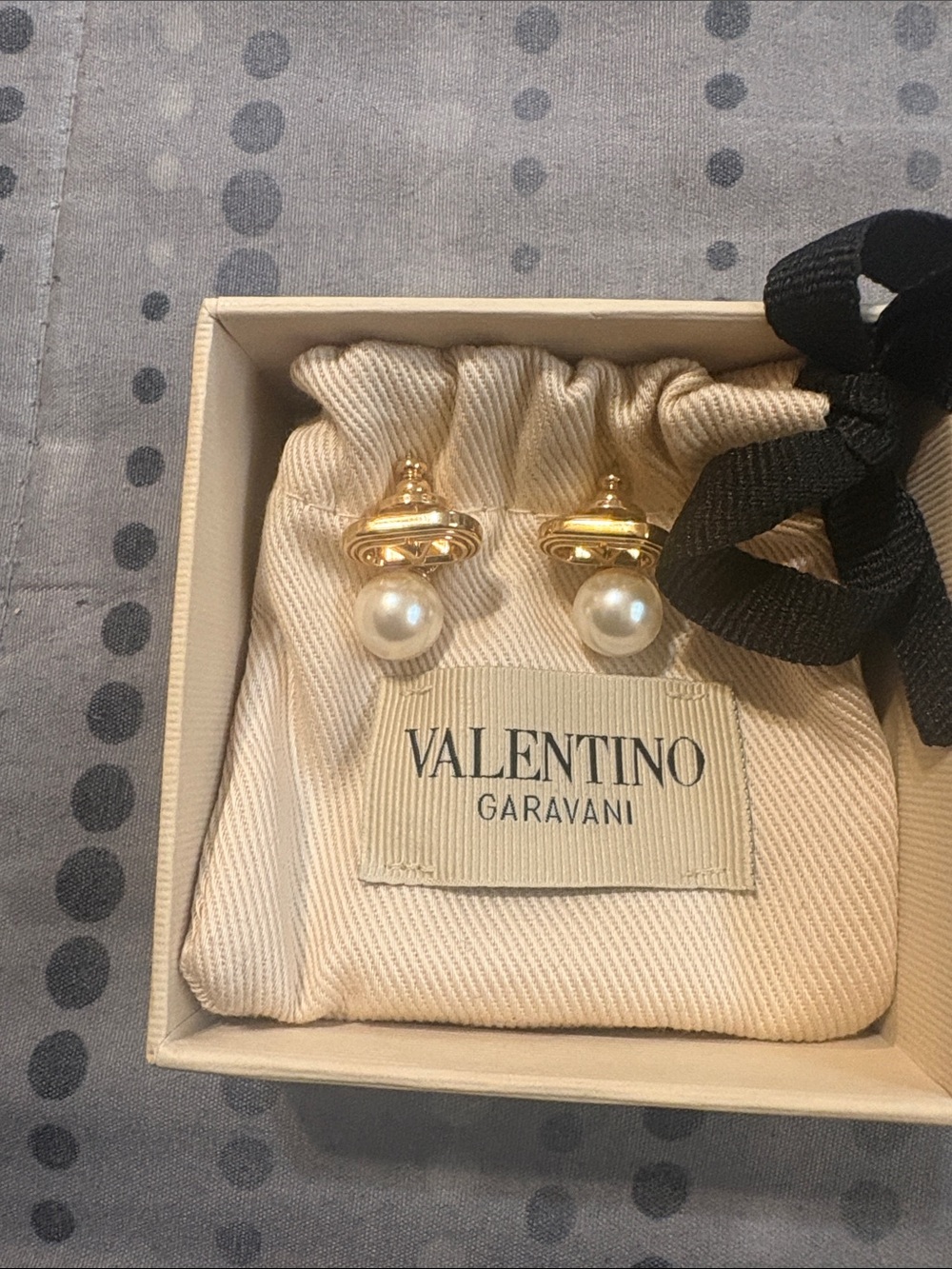 Valentino Garavani Gold-Tone Pearl Drop Earrings